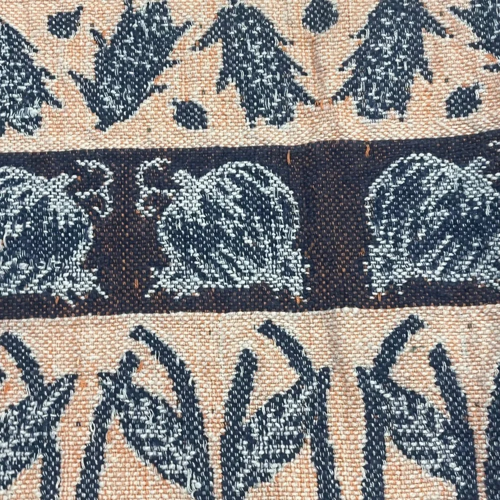 Vintage Harvest Woven Tapestry Table Runner Pumpkin Corn Fall Thanksgiving 62x11